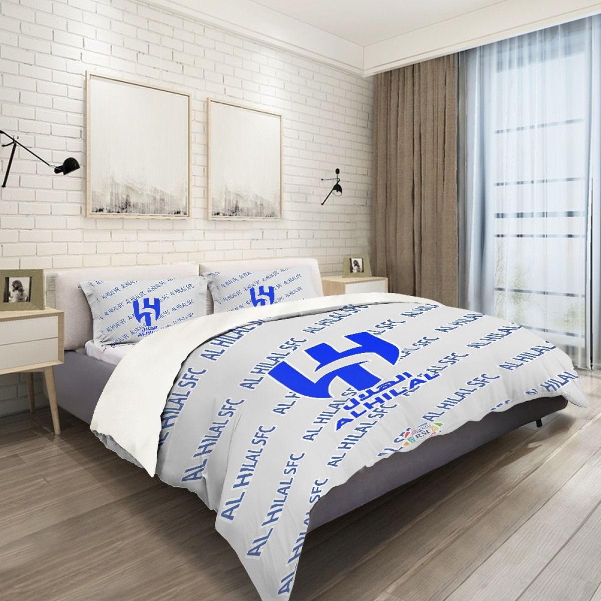 AL Hilal SFC Football Club Comforter Sham Set Bed Set Sheet Cover - Hilal Football Club Medley Monogram Wordmark