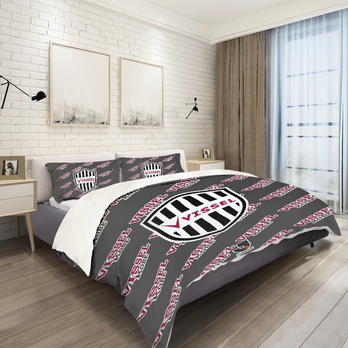 Vissel Kobe Comforter Sham Set Bed Set Sheet Cover - Kobe Football Club Medley Monogram Wordmark