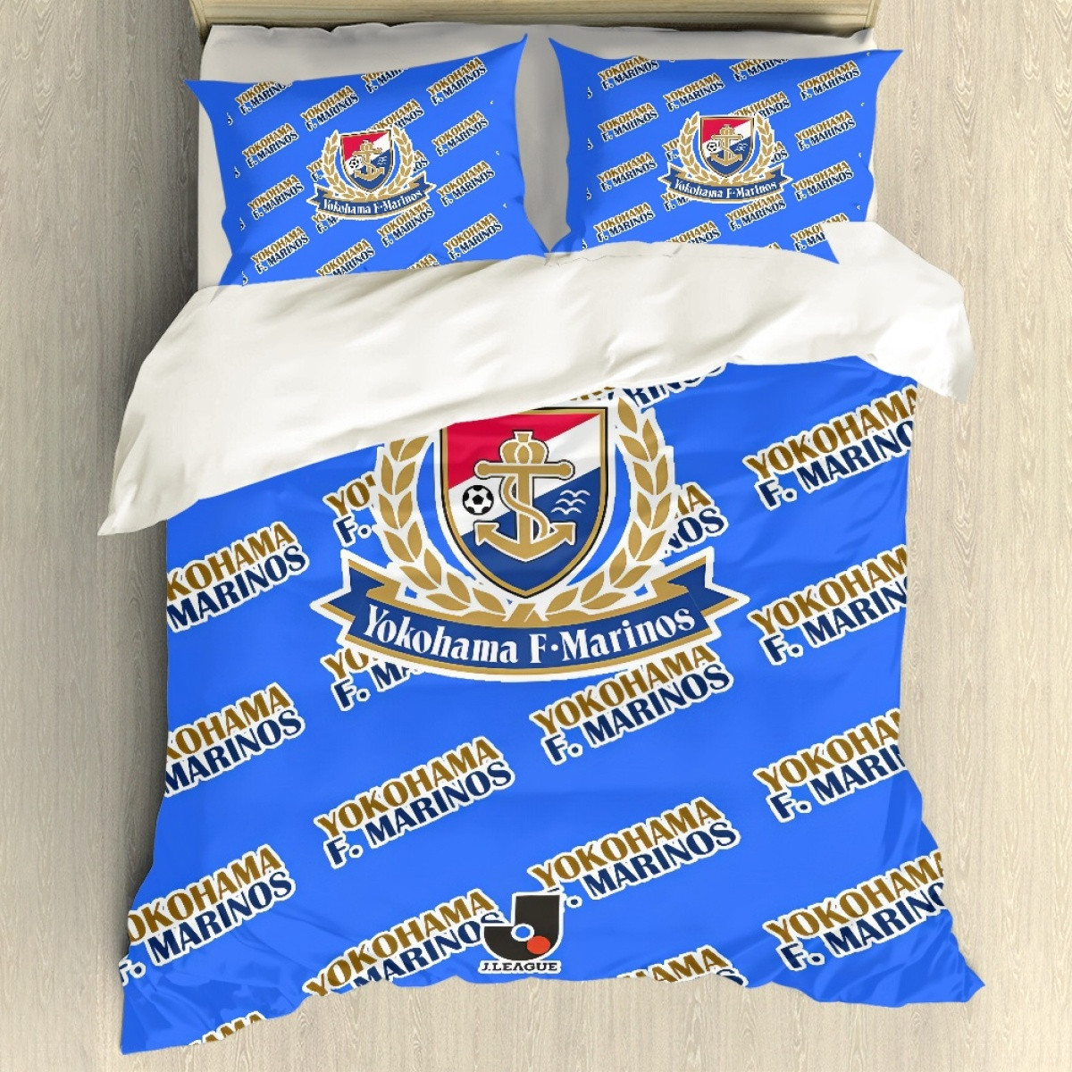 Yokohama F Marinos Comforter Sham Set Bed Set Sheet Cover - Marinos Football Club Medley Monogram Wordmark