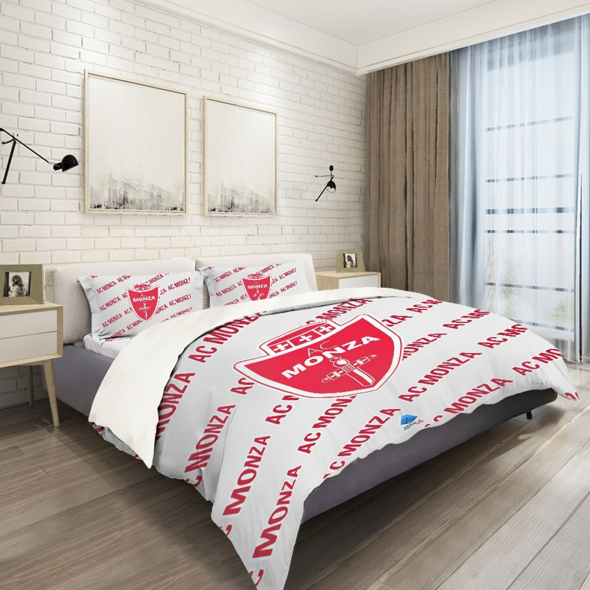 AC Monza Football Club Comforter Sham Set Bed Set Sheet Cover - Monza Football Club Medley Monogram Wordmark