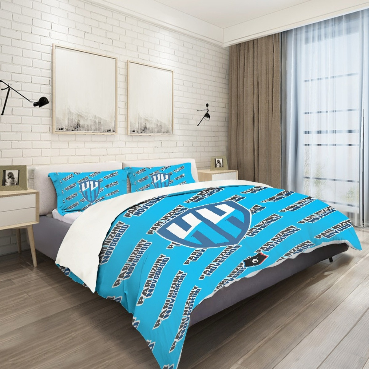 FC Pari Nizhny Novgorod Comforter Sham Set Bed Set Sheet Cover - Novgorod Football Club Medley Monogram Wordmark