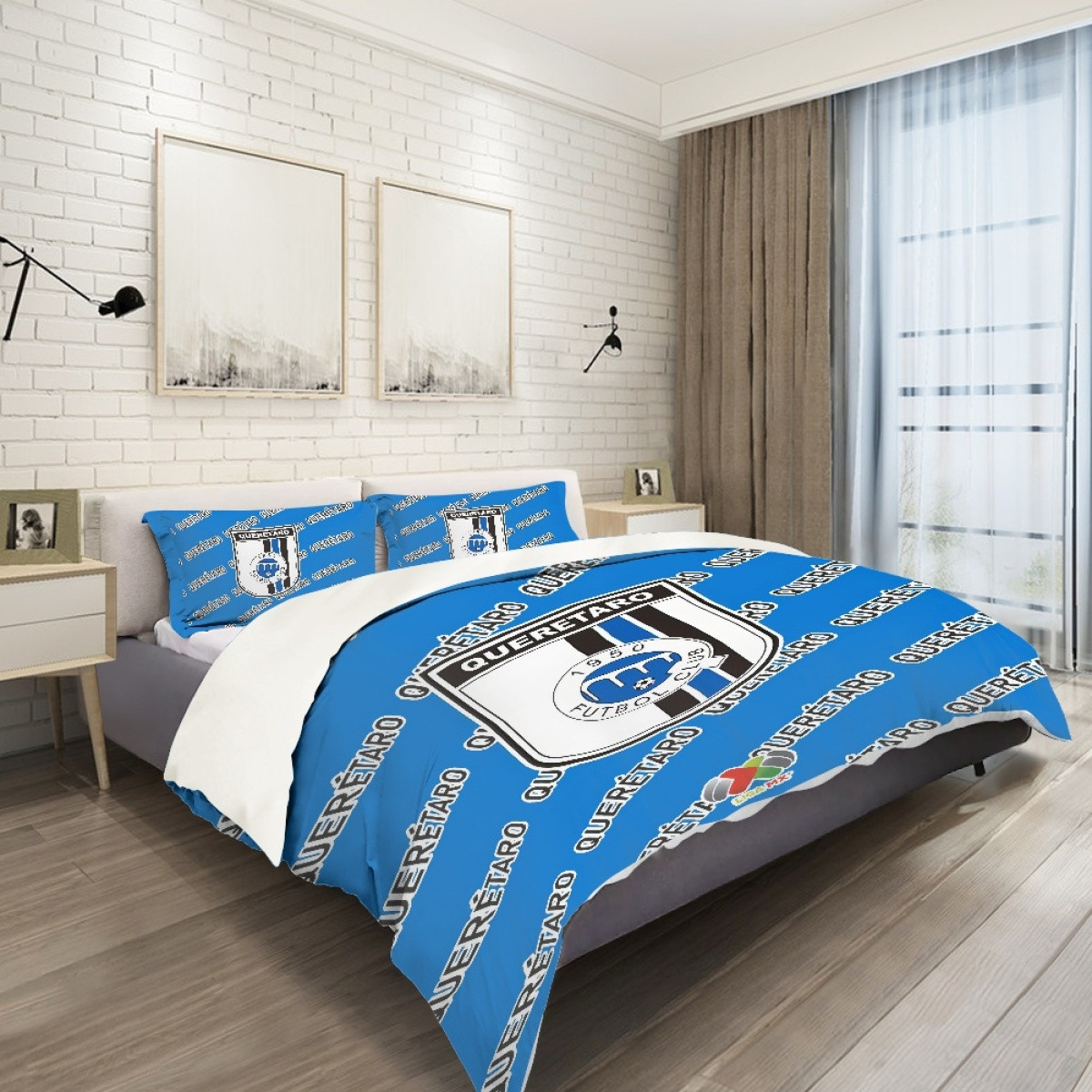Queretaro FC Comforter Sham Set Bed Set Sheet Cover - Queretaro Football Club Medley Monogram Wordmark