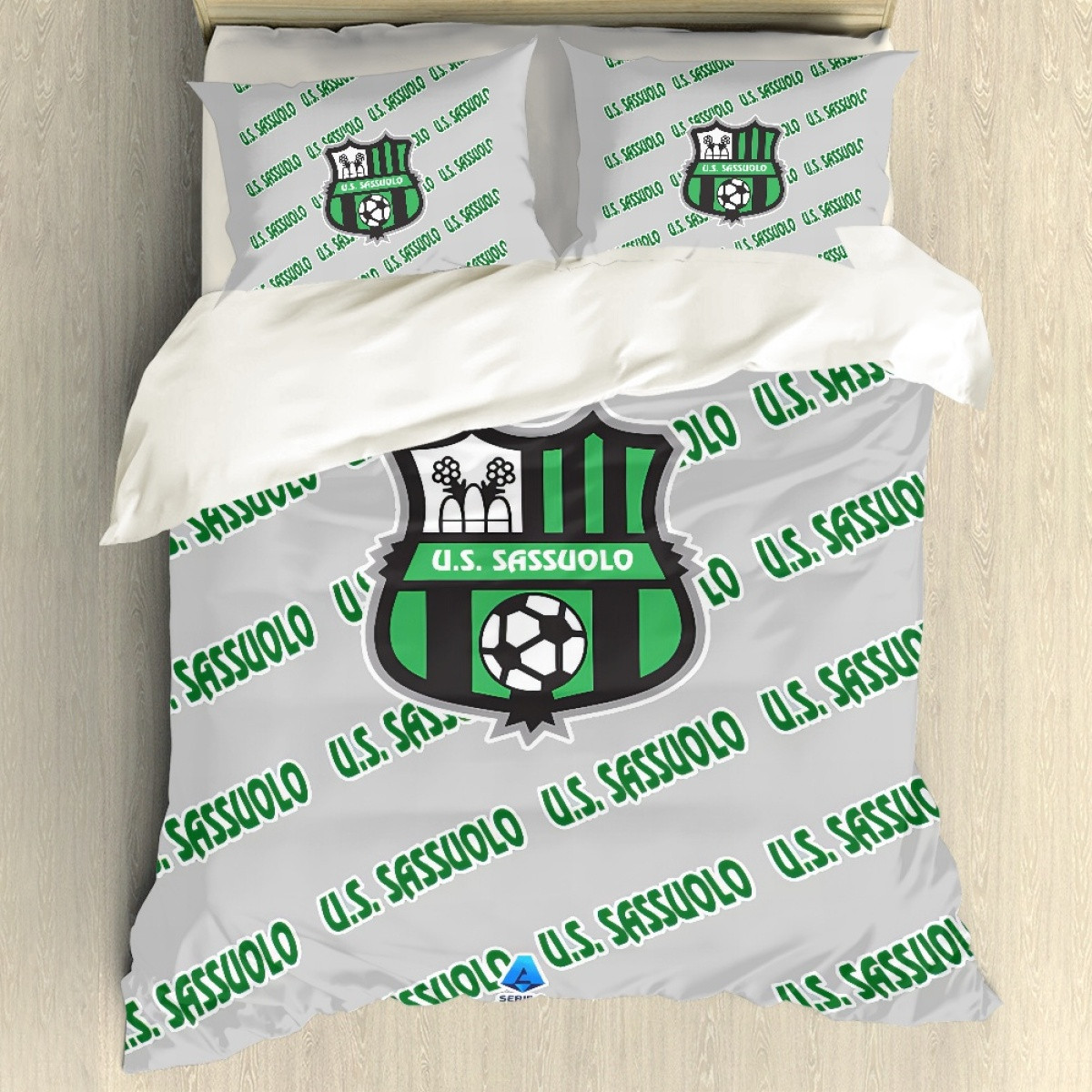 US Sassuolo Calcio Football Club Comforter Sham Set Bed Set Sheet Cover - Sassuolo Football Club Medley Monogram Wordmark