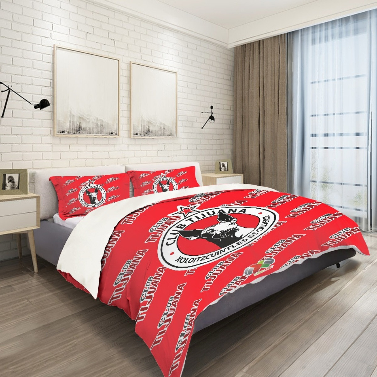 Club Tijuana Comforter Sham Set Bed Set Sheet Cover - Tijuana Football Club Medley Monogram Wordmark