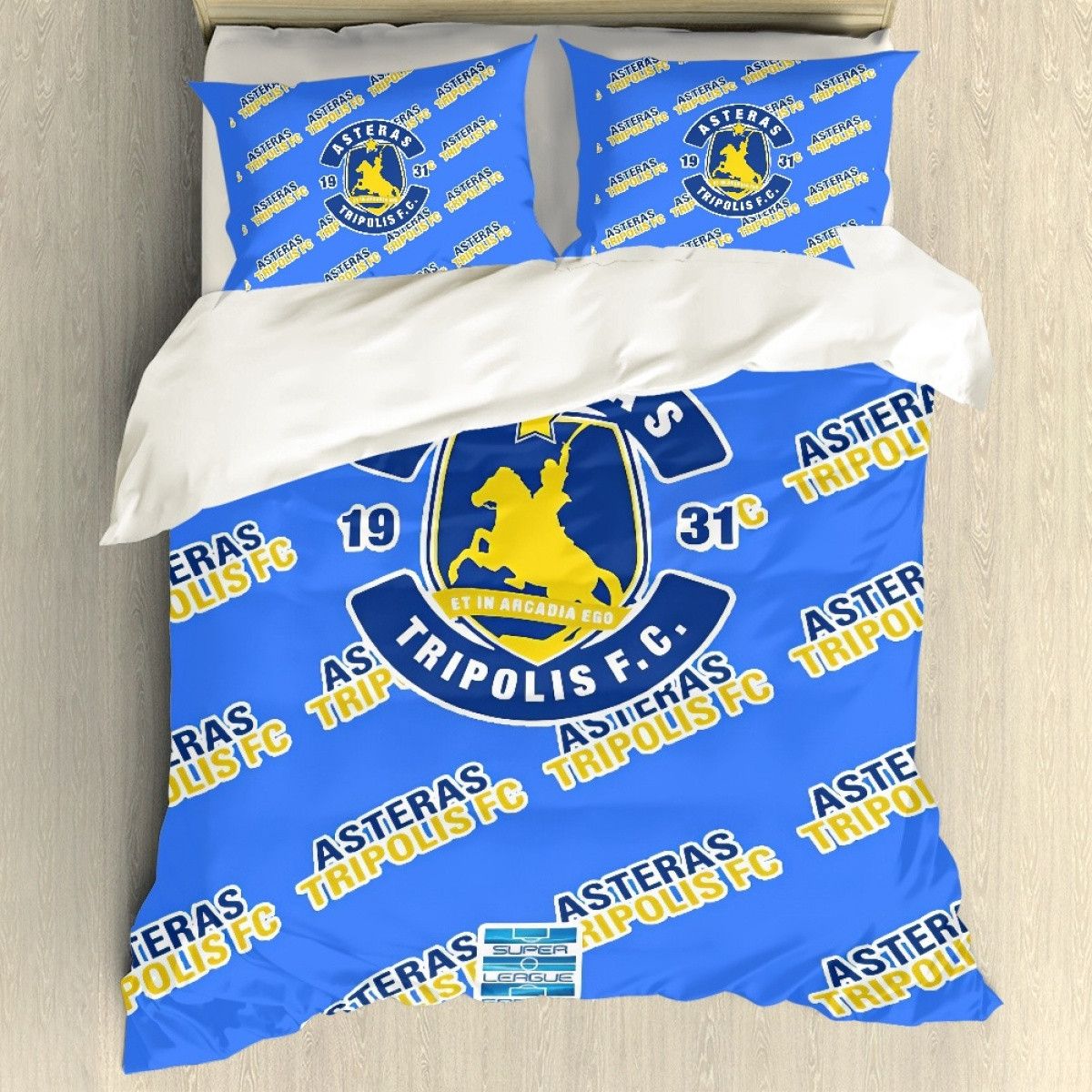 Asteras Tripolis FC Comforter Sham Set Bed Set Sheet Cover - Tripolis Football Club Medley Monogram Wordmark