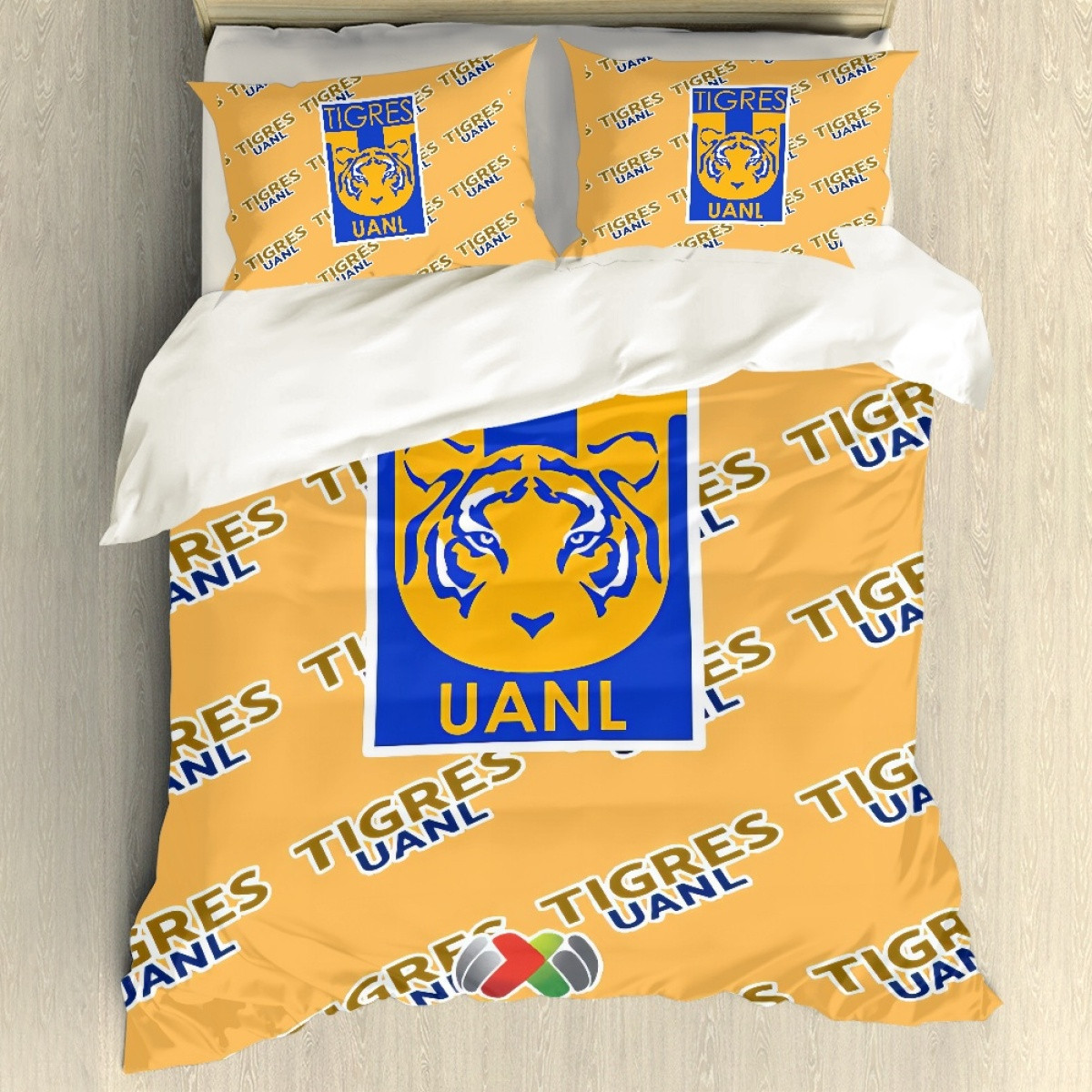 Tigres Uanl Comforter Sham Set Bed Set Sheet Cover - Uanl Football Club Medley Monogram Wordmark