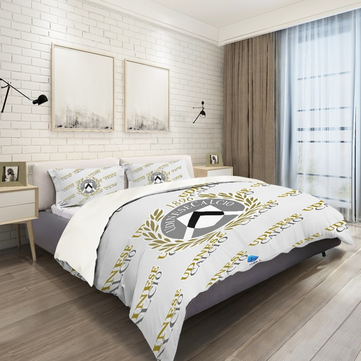 Udinese Calcio Football Club Comforter Sham Set Bed Set Sheet Cover - Udinese Football Club Medley Monogram Wordmark