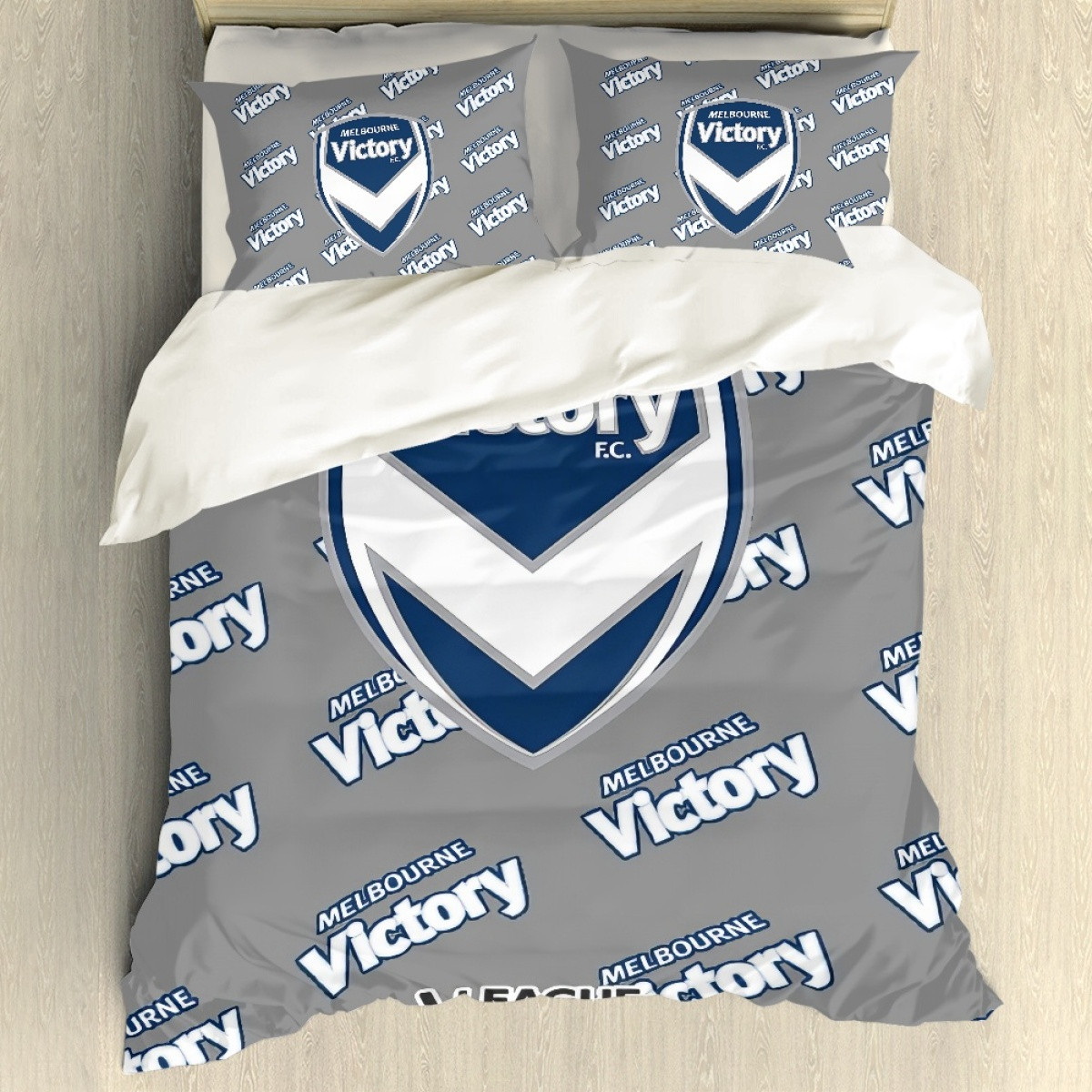 Melbourne Victory FC Comforter Sham Set Bed Set Sheet Cover - Melbourne Football Club Medley Monogram Wordmark