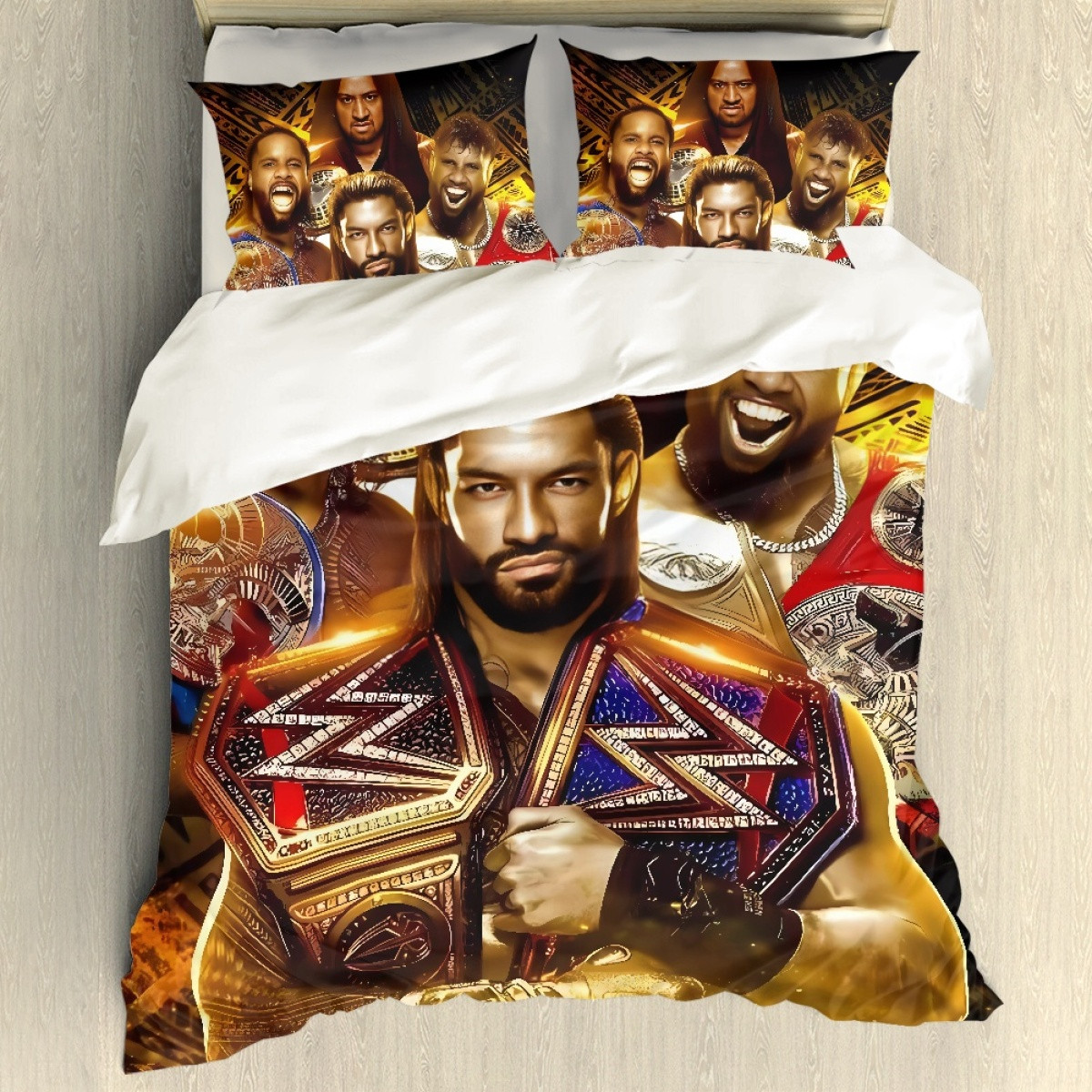 WWE The Bloodline Comforter Sham Set Bed Set Sheet Cover - The Bloodline Golden Poster
