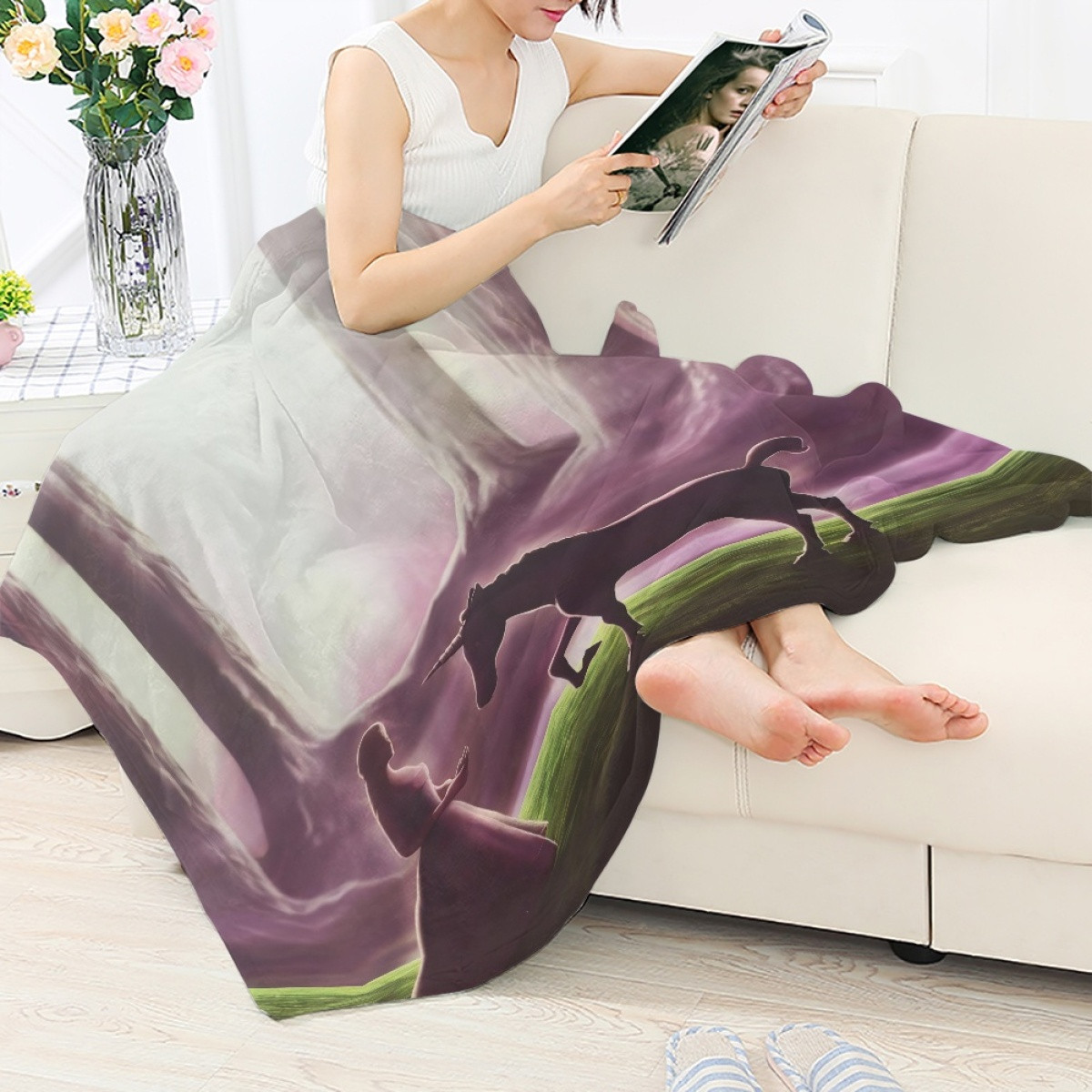 Barbie Odette Blanket Throw - Barbie Odette With Lila Sillhoutte Movie Art