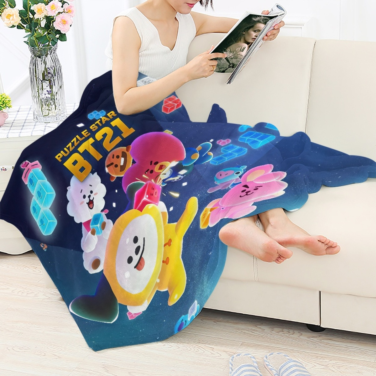 BT21 Blanket Throw - BT21 Puzzle Star Official Poster