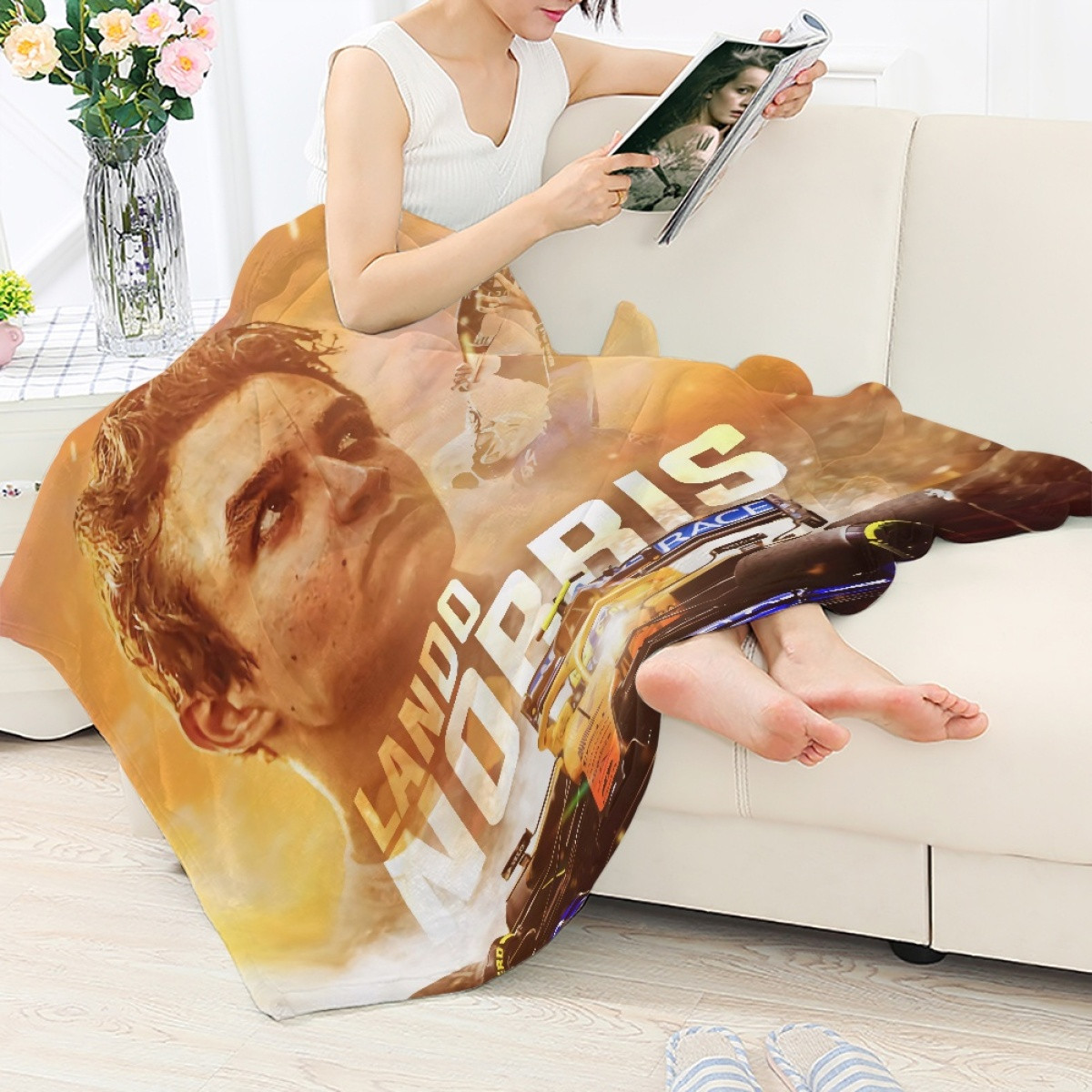 F1 Formula One Lando Norris Blanket Throw - Lando Norris F1 McLaren 2020 Poster