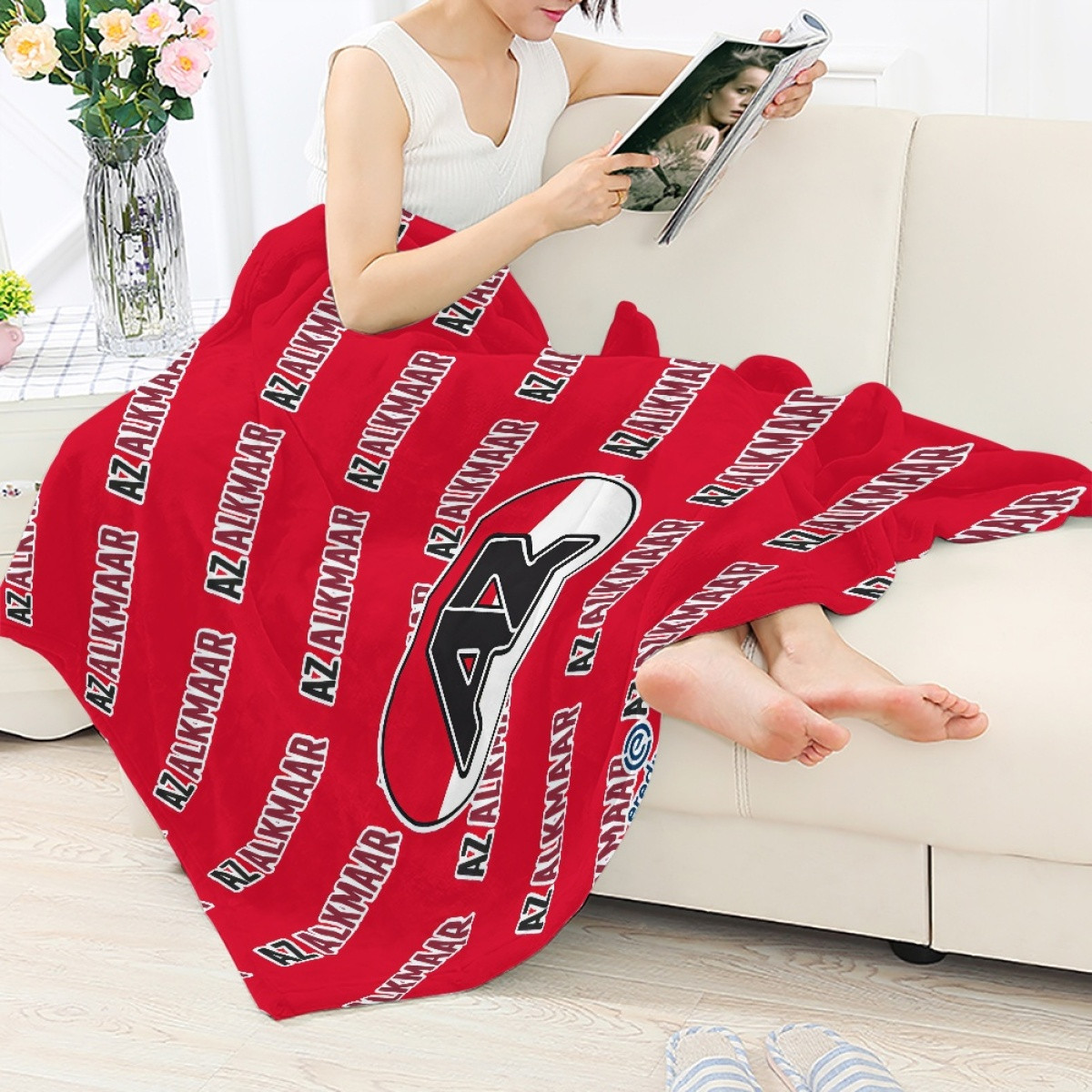 AZ Alkmaar Blanket Throw - Alkmaar Football Club Medley Monogram Wordmark