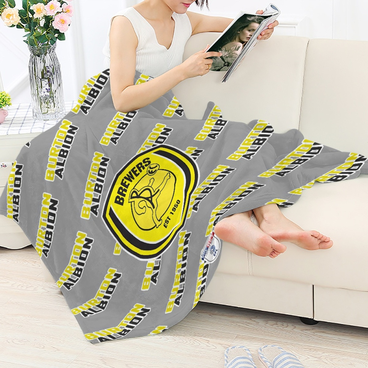 Burton Albion FC Blanket Throw - Albion Football Club Medley Monogram Wordmark
