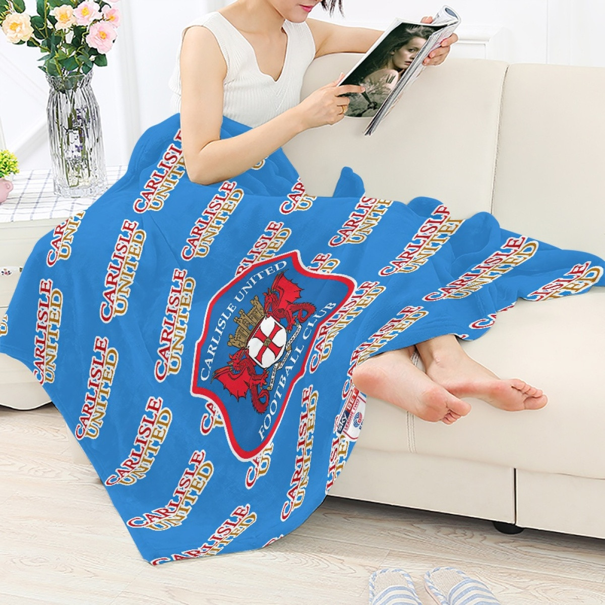 Carlisle United Blanket Throw - Carlisle Football Club Medley Monogram Wordmark