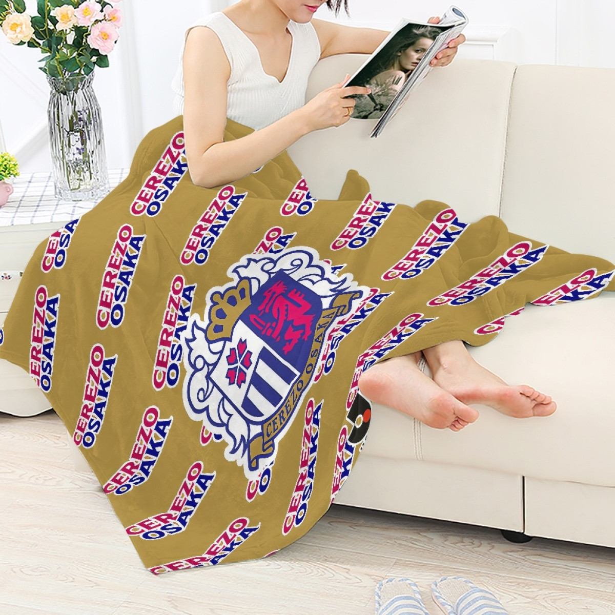 Cerezo Osaka Blanket Throw - Cerezo Football Club Medley Monogram Wordmark