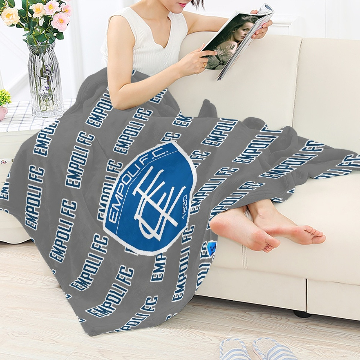 Empoli FC 1909 Football Club Blanket Throw - Empoli Football Club Medley Monogram Wordmark