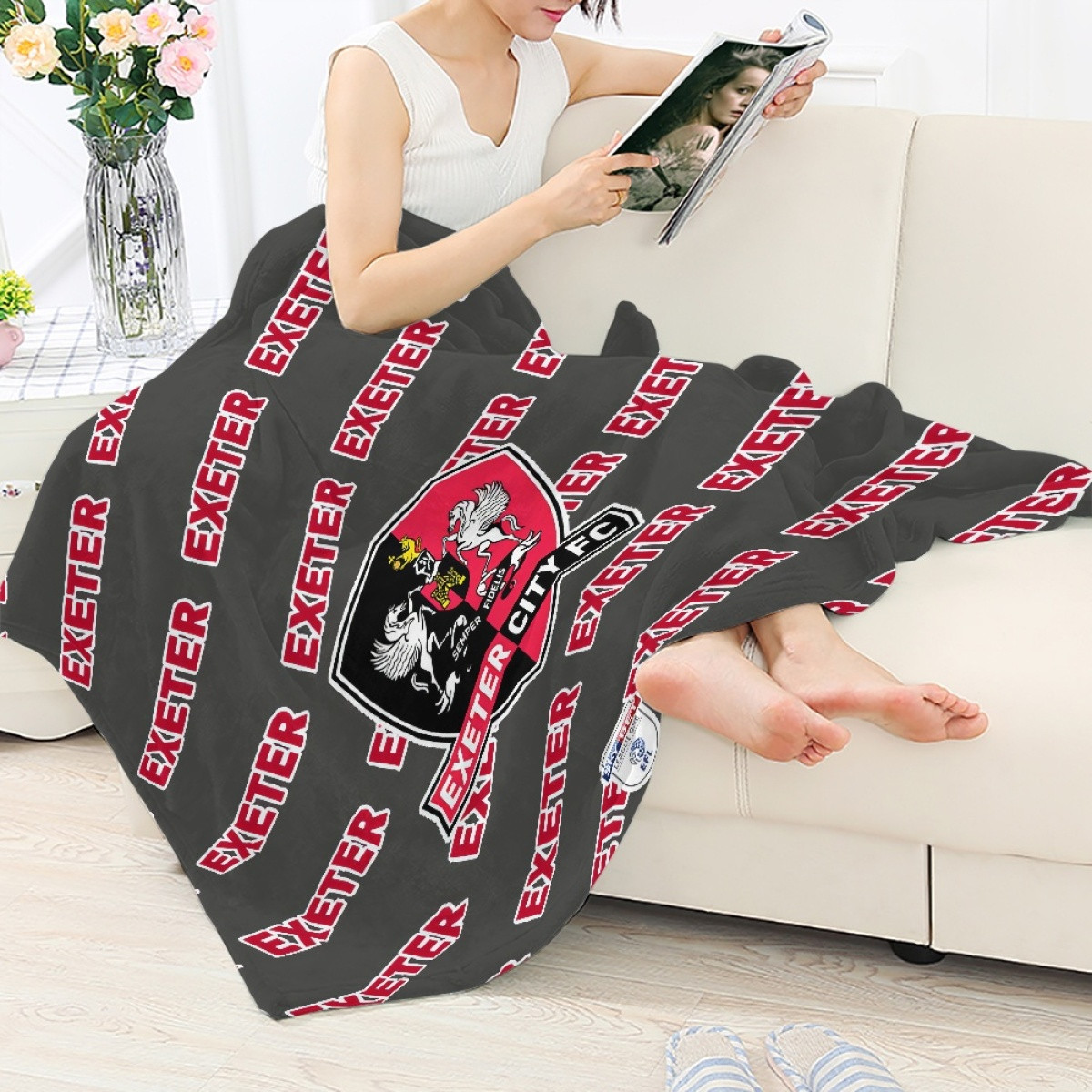 Exeter City FC Blanket Throw - Exeter Football Club Medley Monogram Wordmark