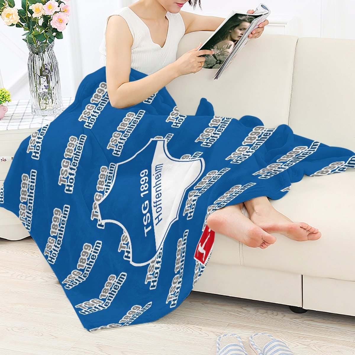 TSG 1899 Hoffenheim Football Club Blanket Throw - Hoffenheim Football Club Medley Monogram Wordmark