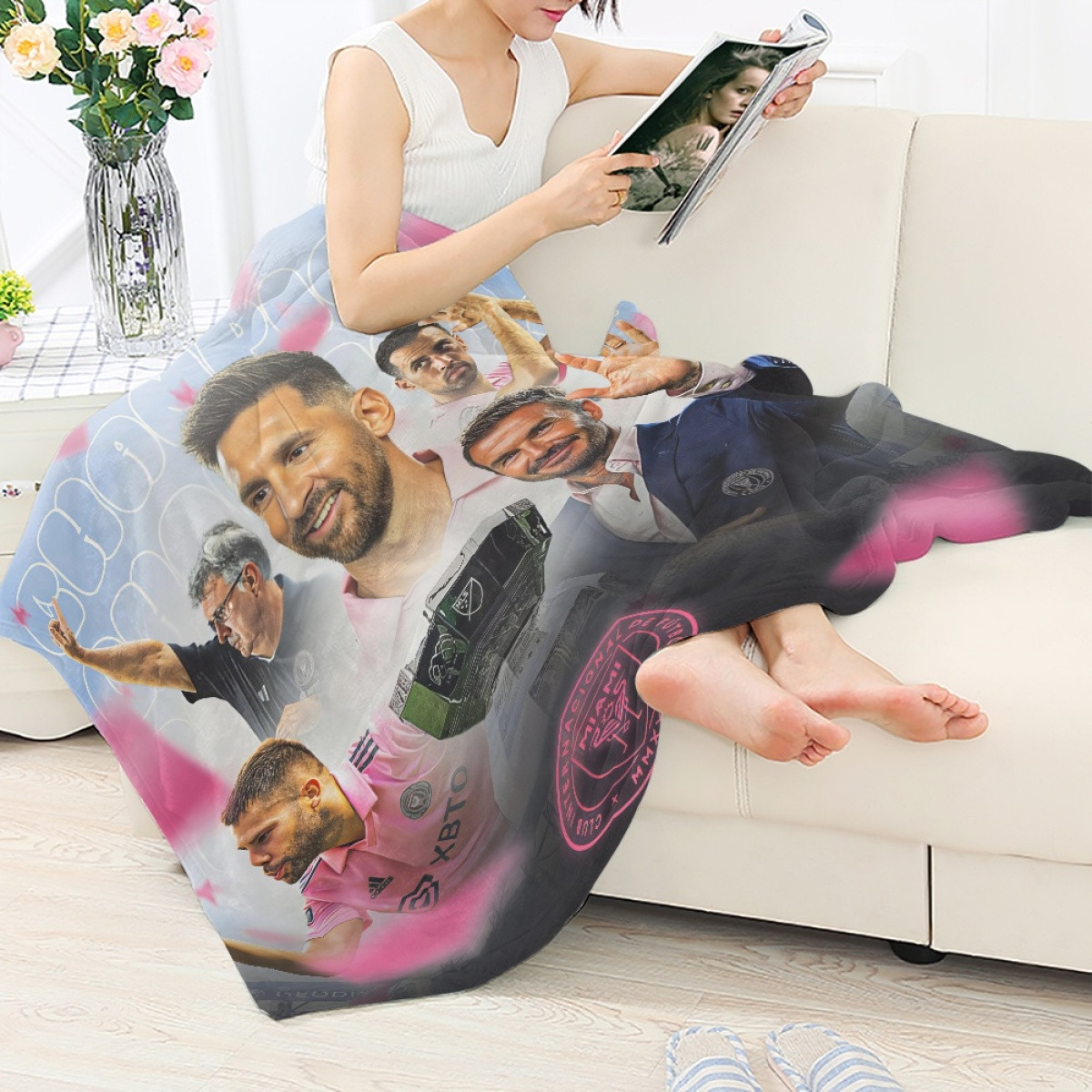 Inter Miami CF Blanket Throw - Logo Trophy Poster