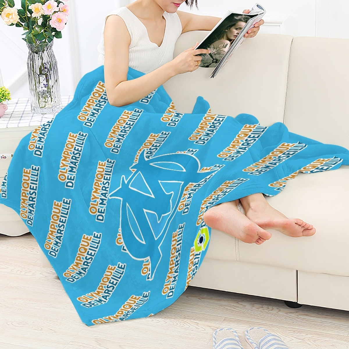 Mazatlan FC Blanket Throw - Mazatlan Football Club Medley Monogram Wordmark