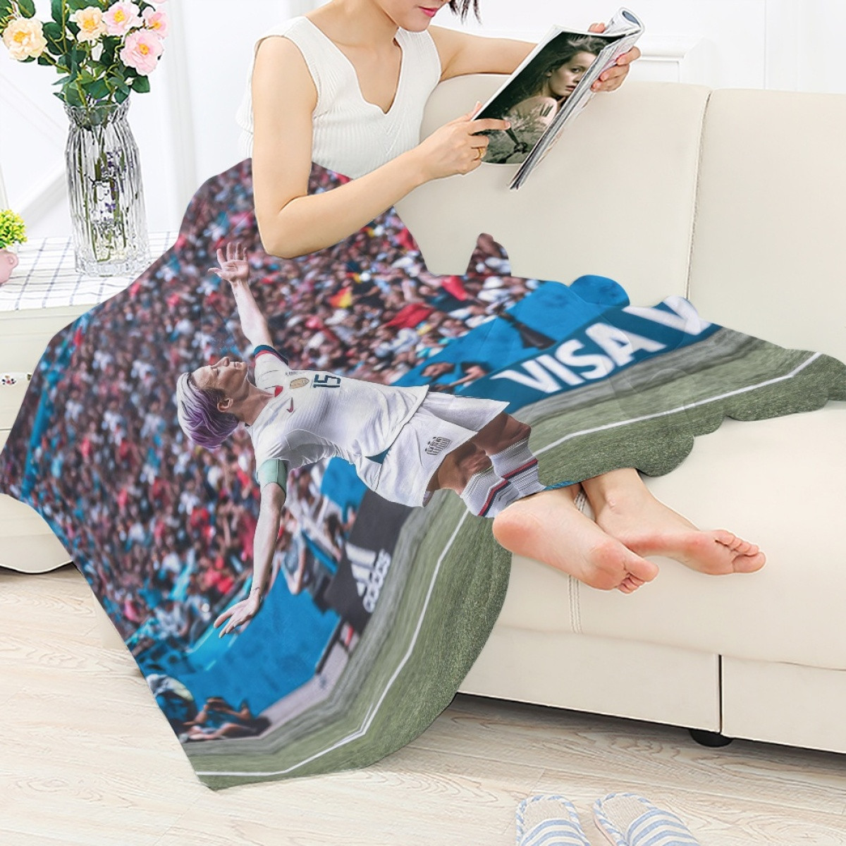 Megan Rapinoe Blanket Throw - Megan Rapinoe United States Women's National Football Interact With Audience Poster
