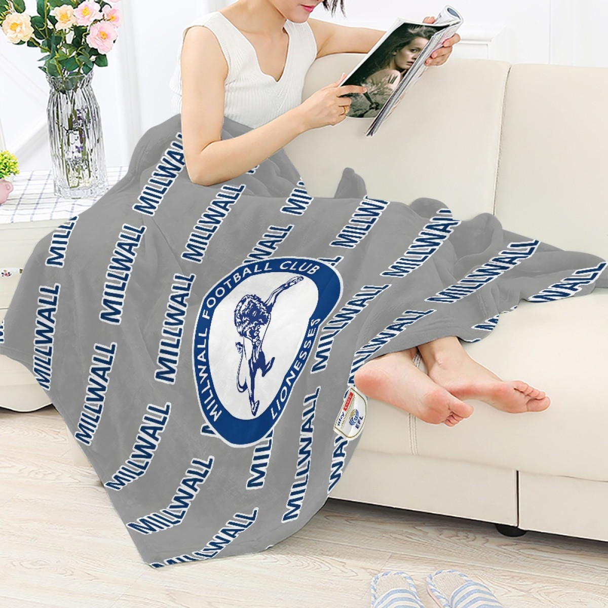 Millwall FC Blanket Throw - Millwall Football Club Medley Monogram Wordmark