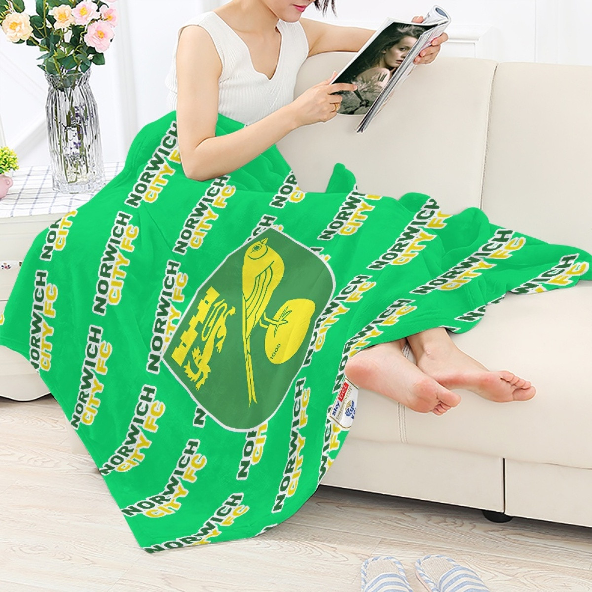 Norwich City FC Blanket Throw - Norwich Football Club Medley Monogram Wordmark