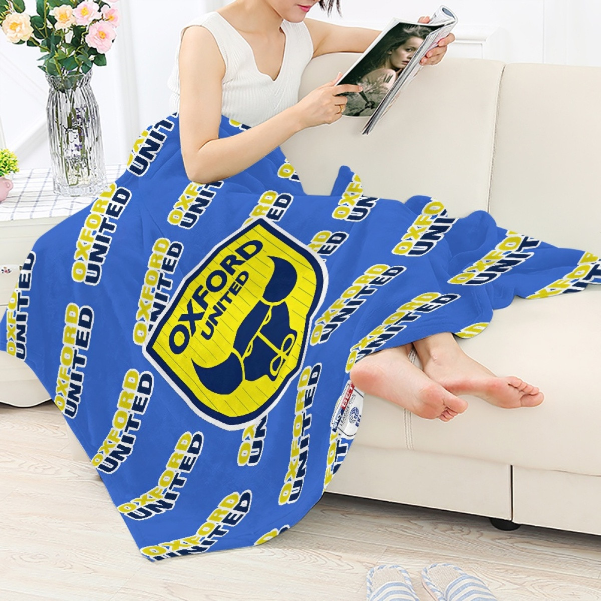 Oxford United FC Blanket Throw - Oxford Football Club Medley Monogram Wordmark