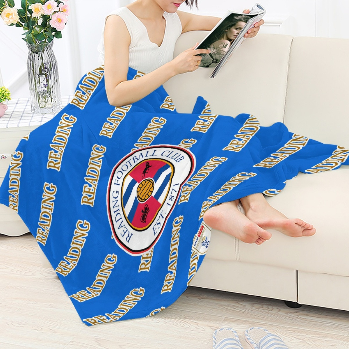 Reading FC Blanket Throw - Reading Football Club Medley Monogram Wordmark