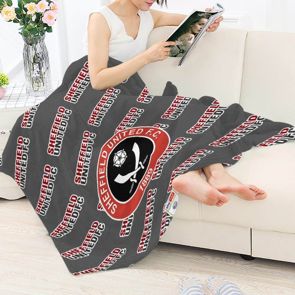 Sheffield United FC Blanket Throw - Sheffield Football Club Medley Monogram Wordmark