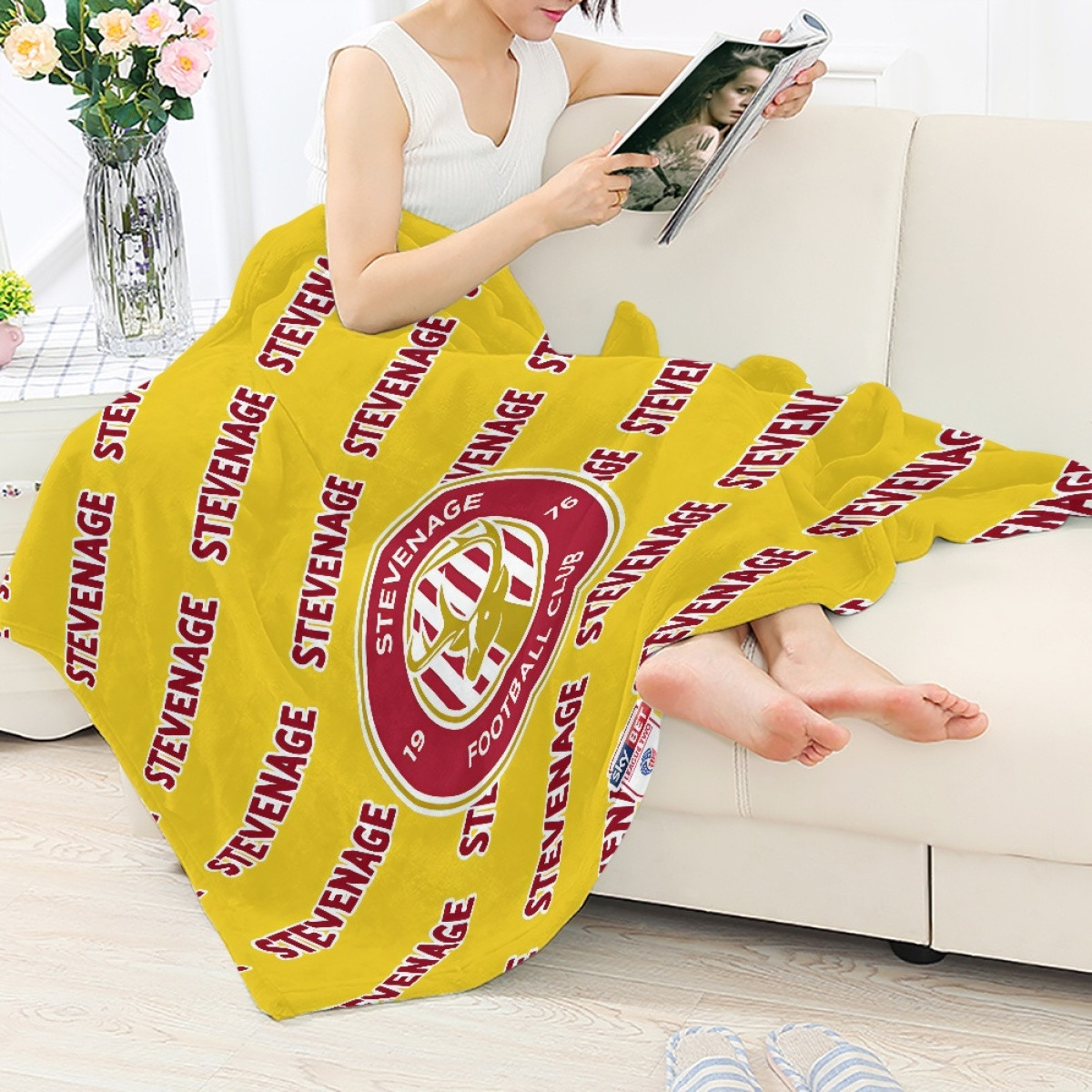 Stevenage FC Blanket Throw - Stevenage Football Club Medley Monogram Wordmark