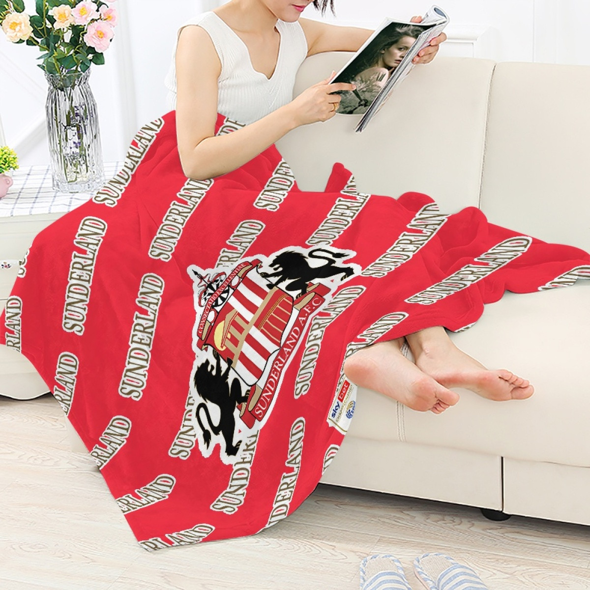 Sunderland AFC Blanket Throw - Sunderland Football Club Medley Monogram Wordmark