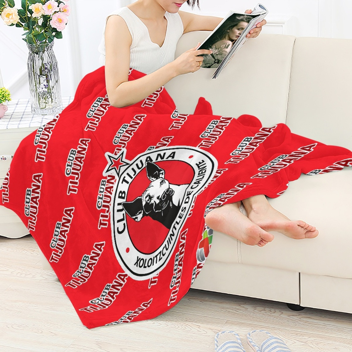 Club Tijuana Blanket Throw - Tijuana Football Club Medley Monogram Wordmark