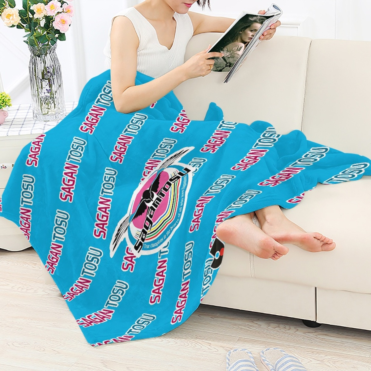 Sagan Tosu Blanket Throw - Tosu Football Club Medley Monogram Wordmark