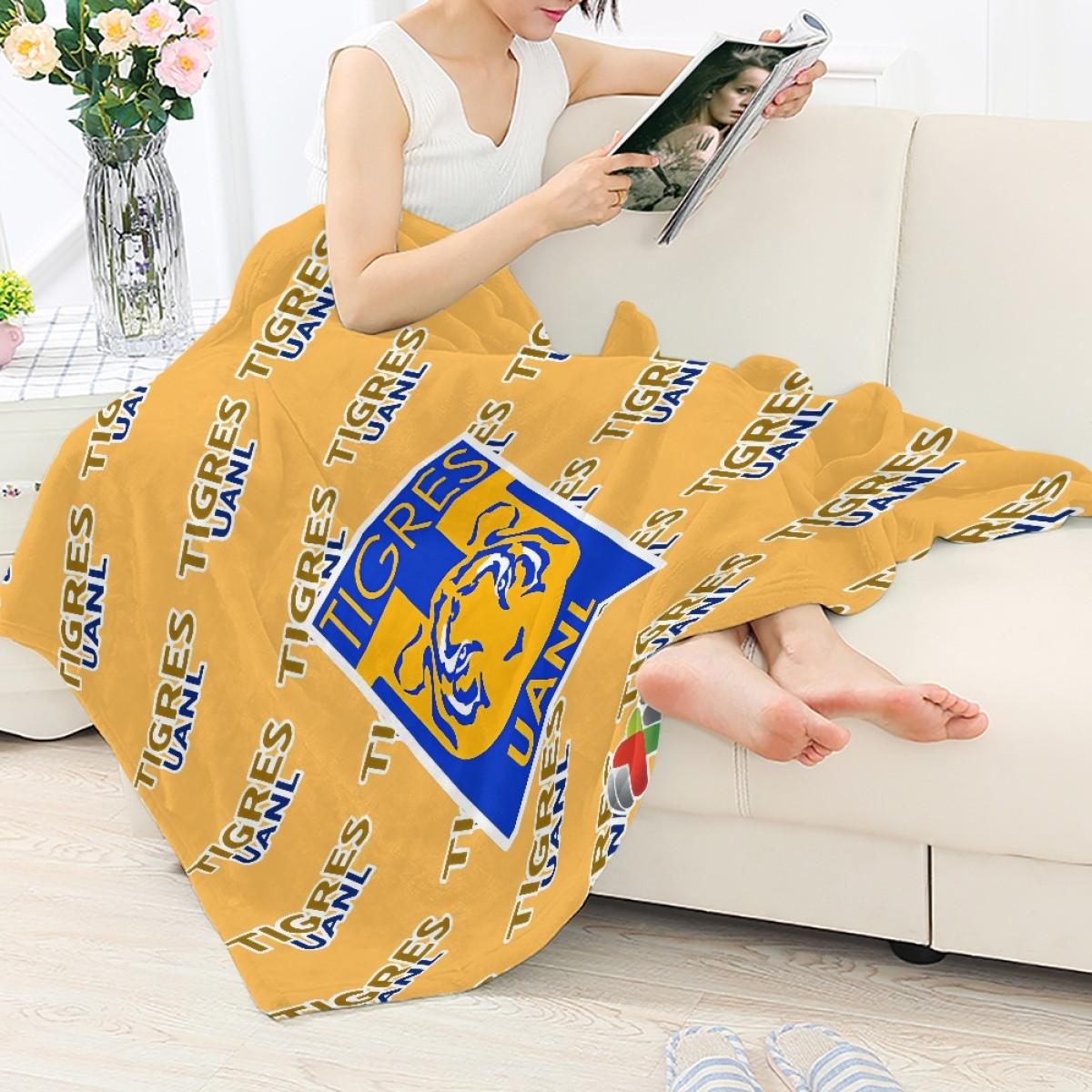 Tigres Uanl Blanket Throw - Uanl Football Club Medley Monogram Wordmark