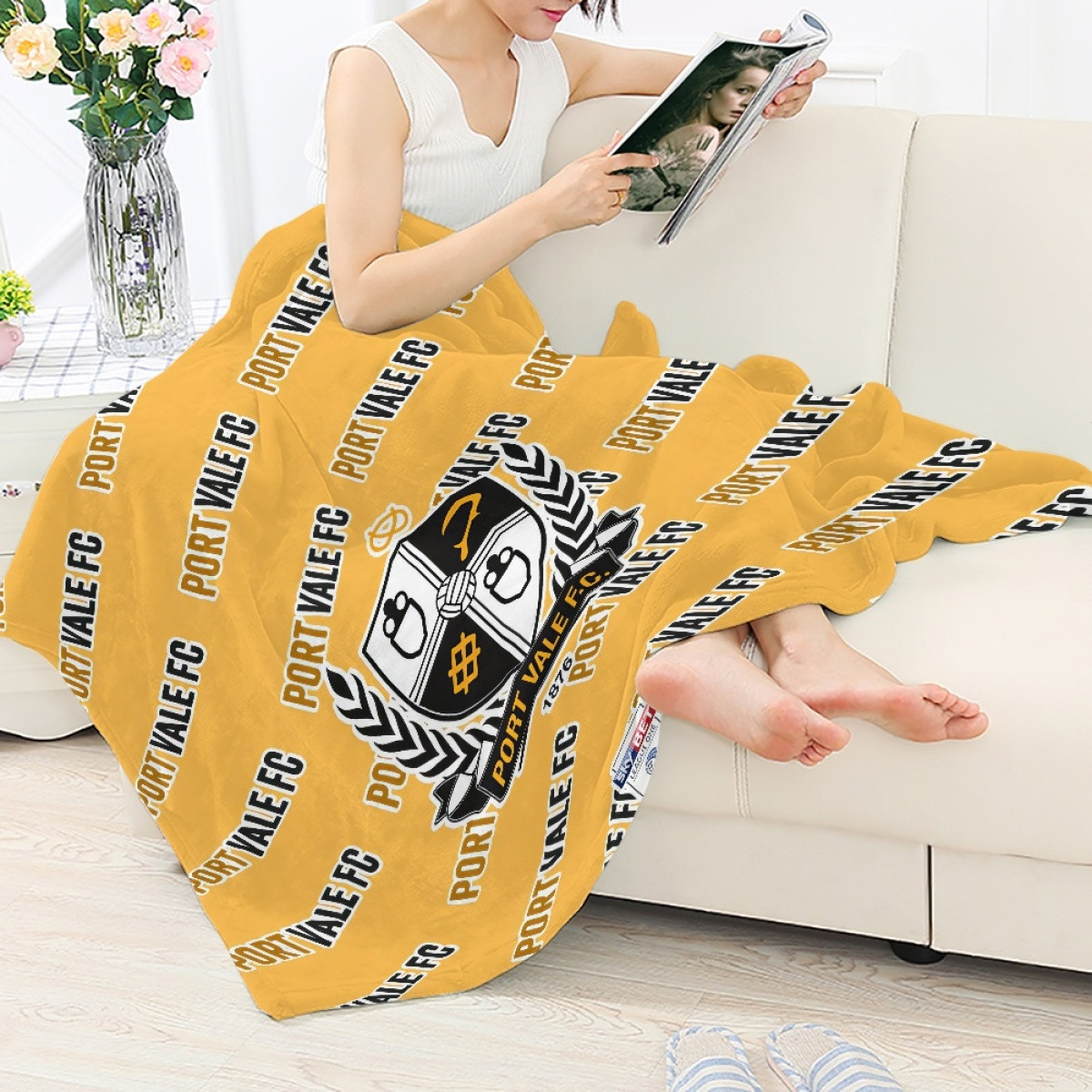Port Vale FC Blanket Throw - Vale Football Club Medley Monogram Wordmark