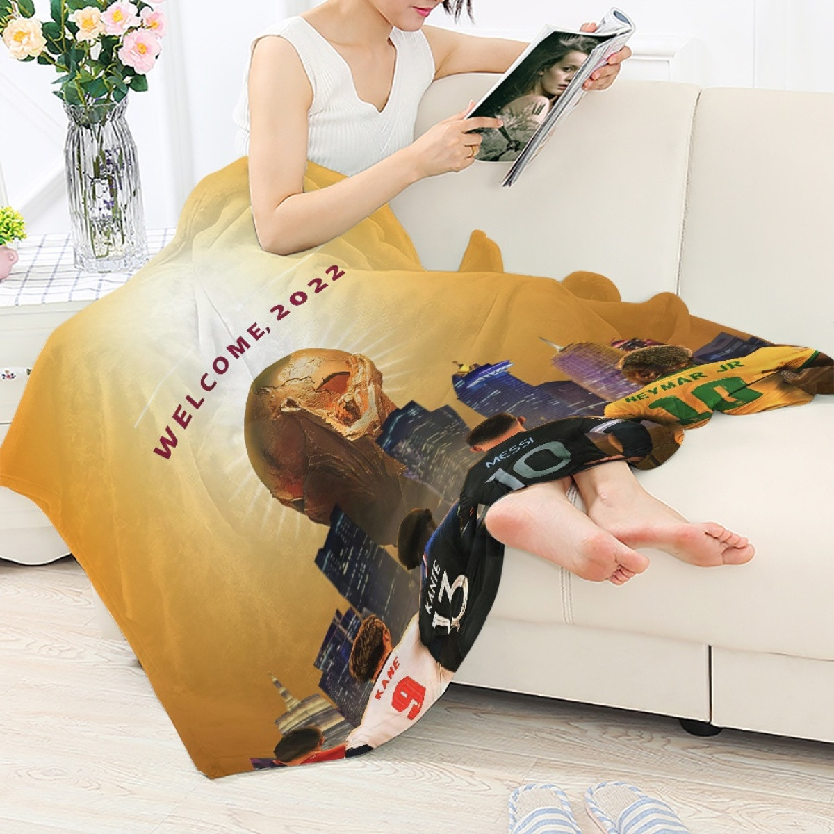 FIFA World Cup Blanket Throw - FIFA World Cup Qatar 2022 Poster