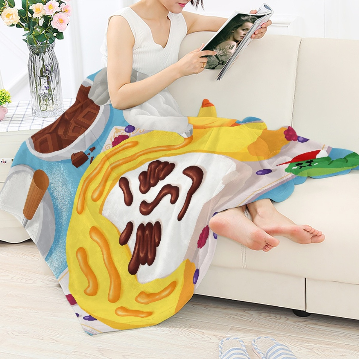 Lines Friends James Blanket Throw - James On Cake Poster