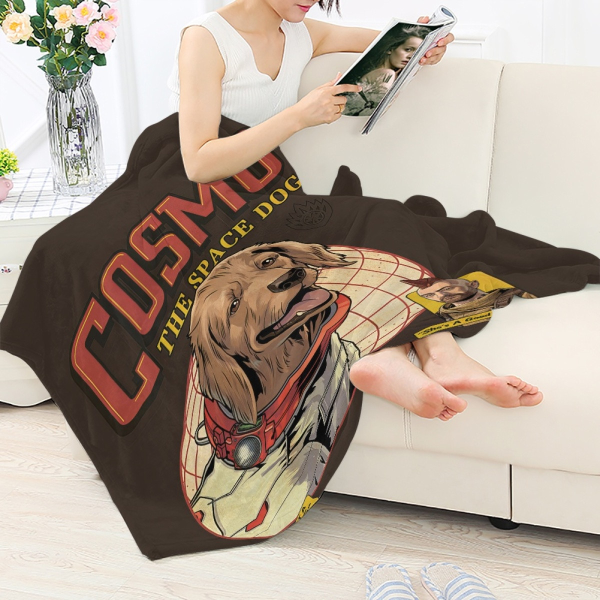 Guardian Of The Galaxy Cosmo Blanket Throw - Cosmo Want A Zarg Nut