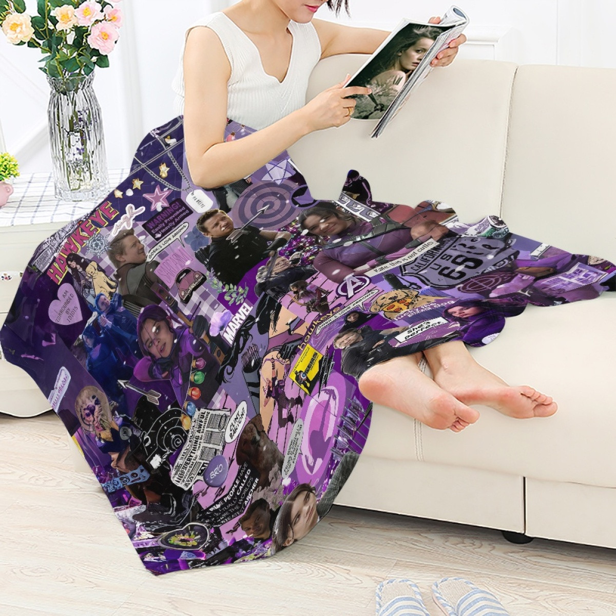 Marvel Hawkeye Blanket Throw - Hawkeye And Kate Bishop Series Collage