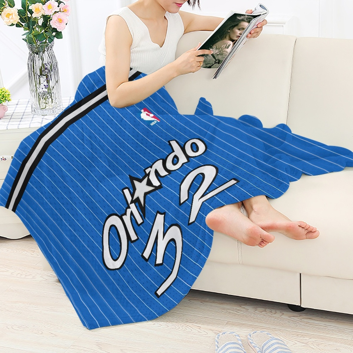 NBA Shaquille O'Neal Blanket Throw - Shaquille O'Neal Orlando Magic No. 32 Jersey