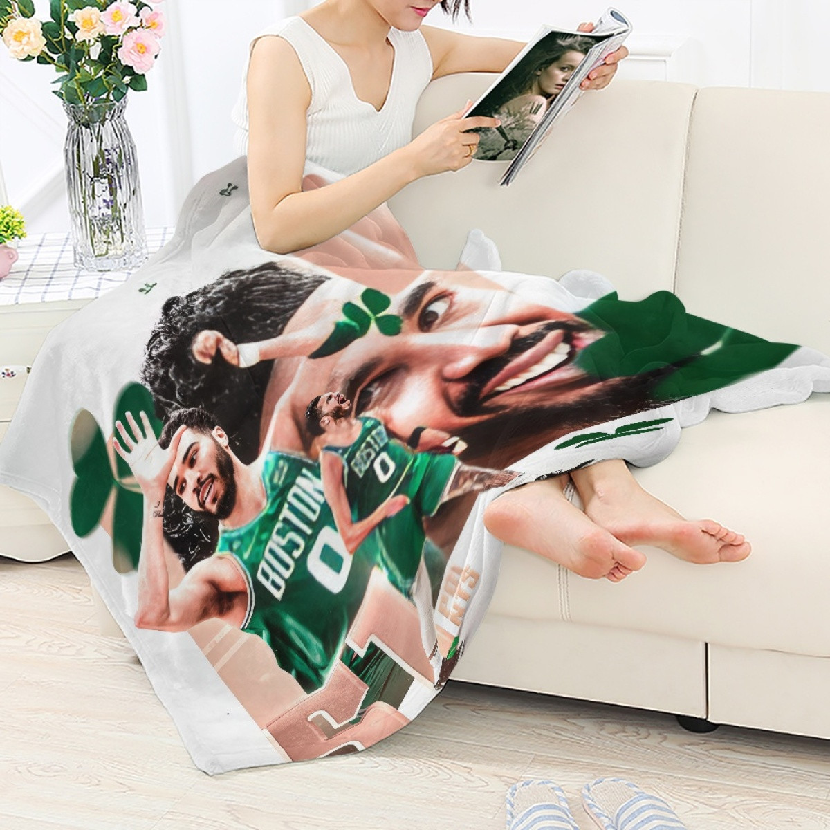 NBA Jayson Tatum Blanket Throw Jayson Tatum Boston Celtics 0