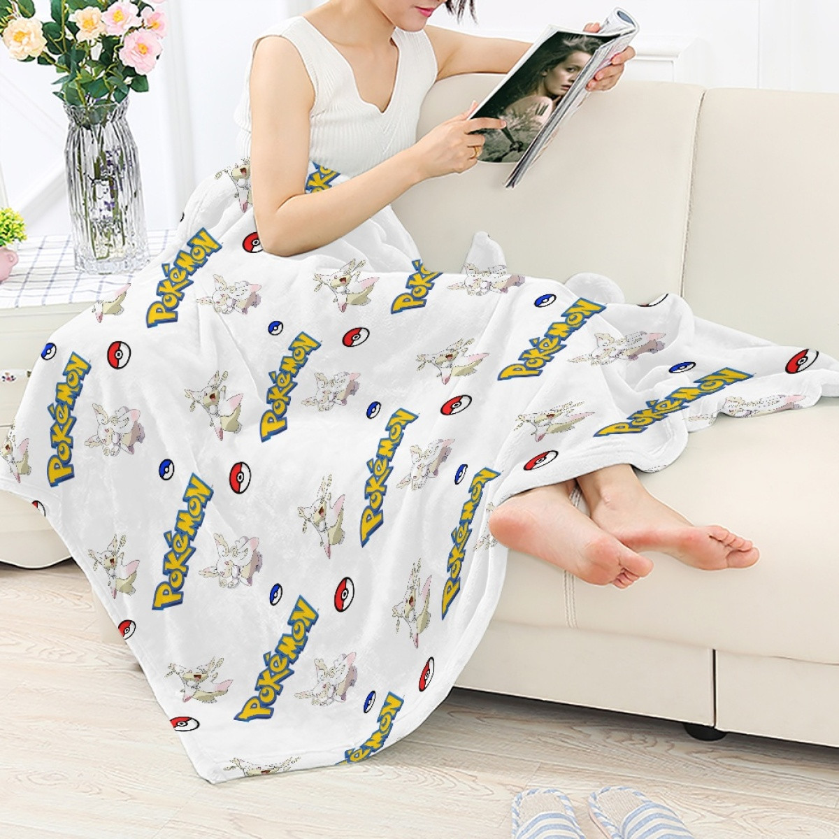 Pokemon Audino Blanket Throw - Mega Audino Character Series Art