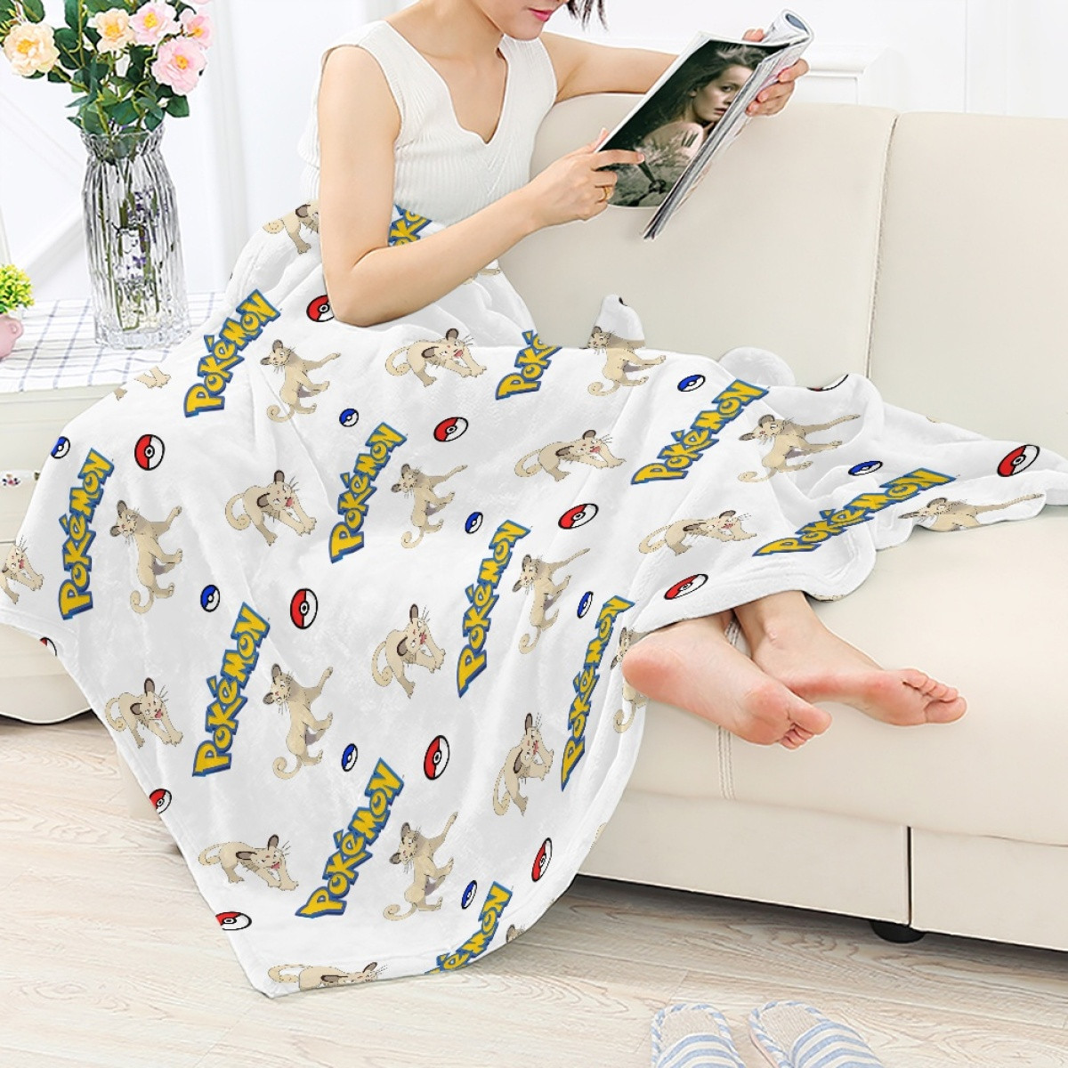 Pokemon Persian Blanket Throw - Persian Character Series Art