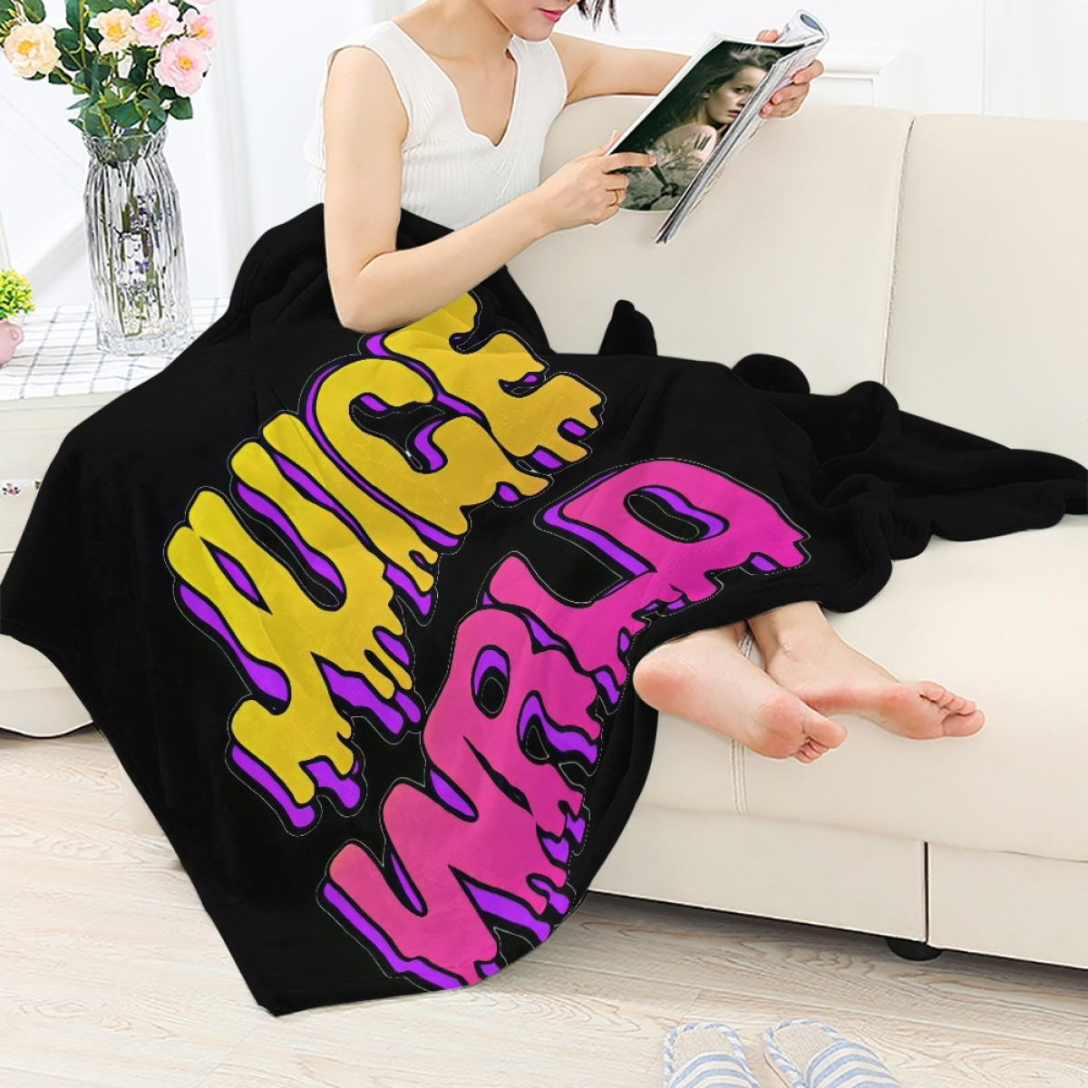 Juice WRLD Blanket Throw - Juice WRLD Word Art Melting