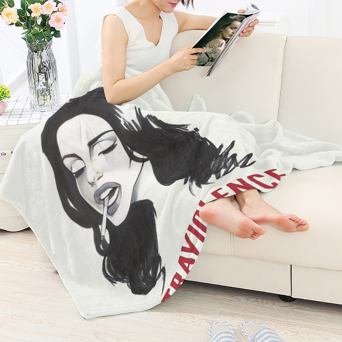Lana Del Rey Blanket Throw - Lana Del Rey Ultraviolence Illustration