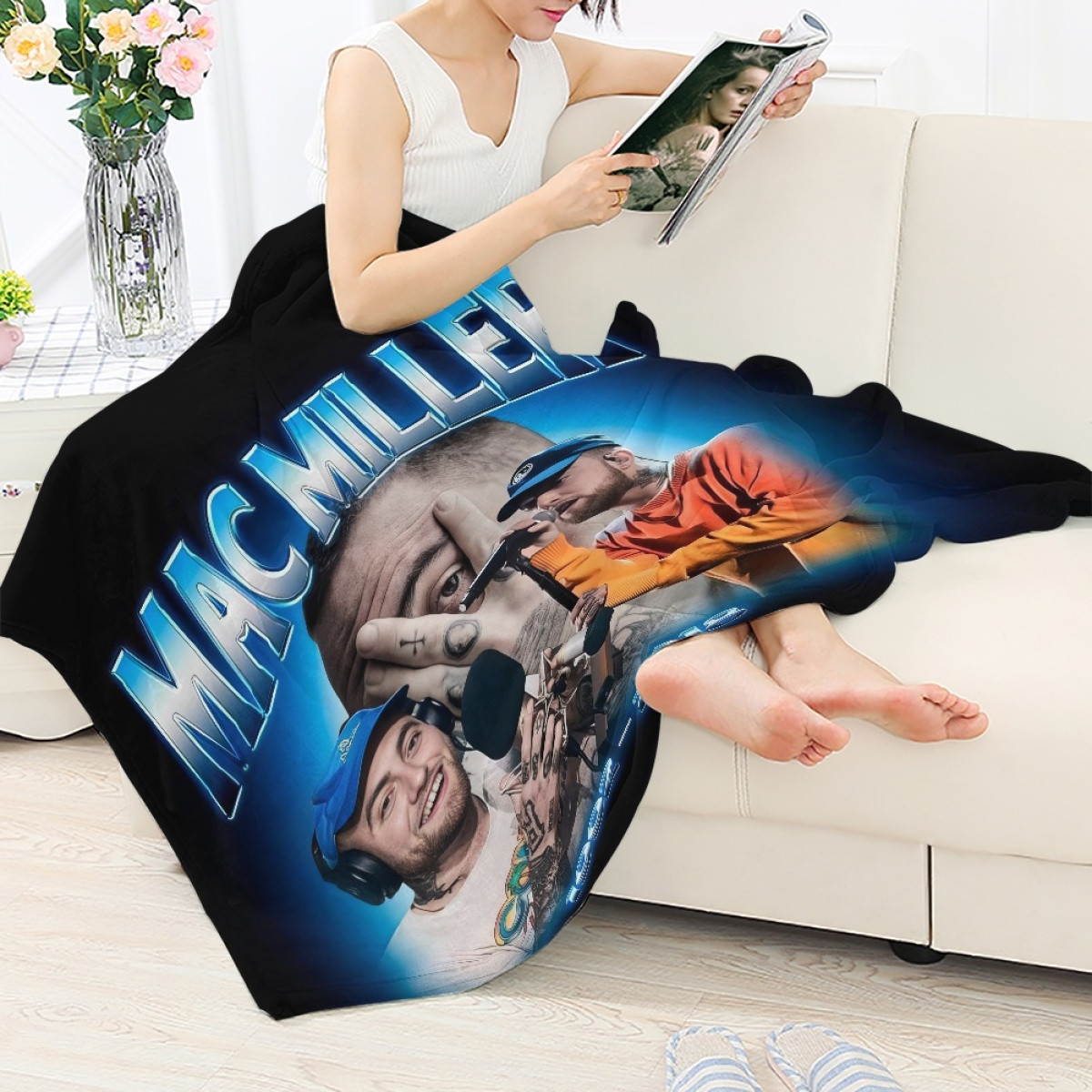 Mac Miller Blanket Throw - Mac Miller Legend Never Die Poster