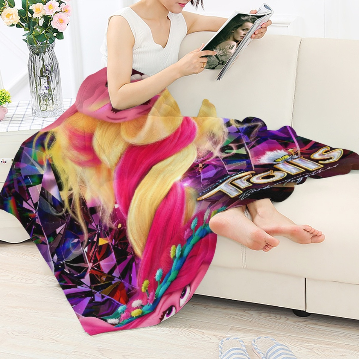 Trolls Blanket Throw - Poppy And Viva Band Together Poster