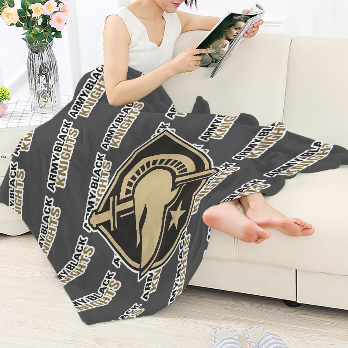Army Black Knights Blanket Throw - Army Black Knights College Football Medley Monogram Wordmark